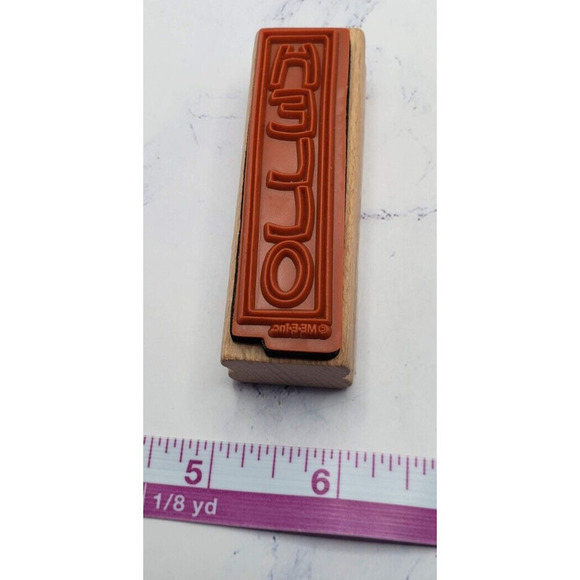 Mary Engelbreit Hello Block Script Wood Mounted Rubber Stamp - Picture 6 of 7
